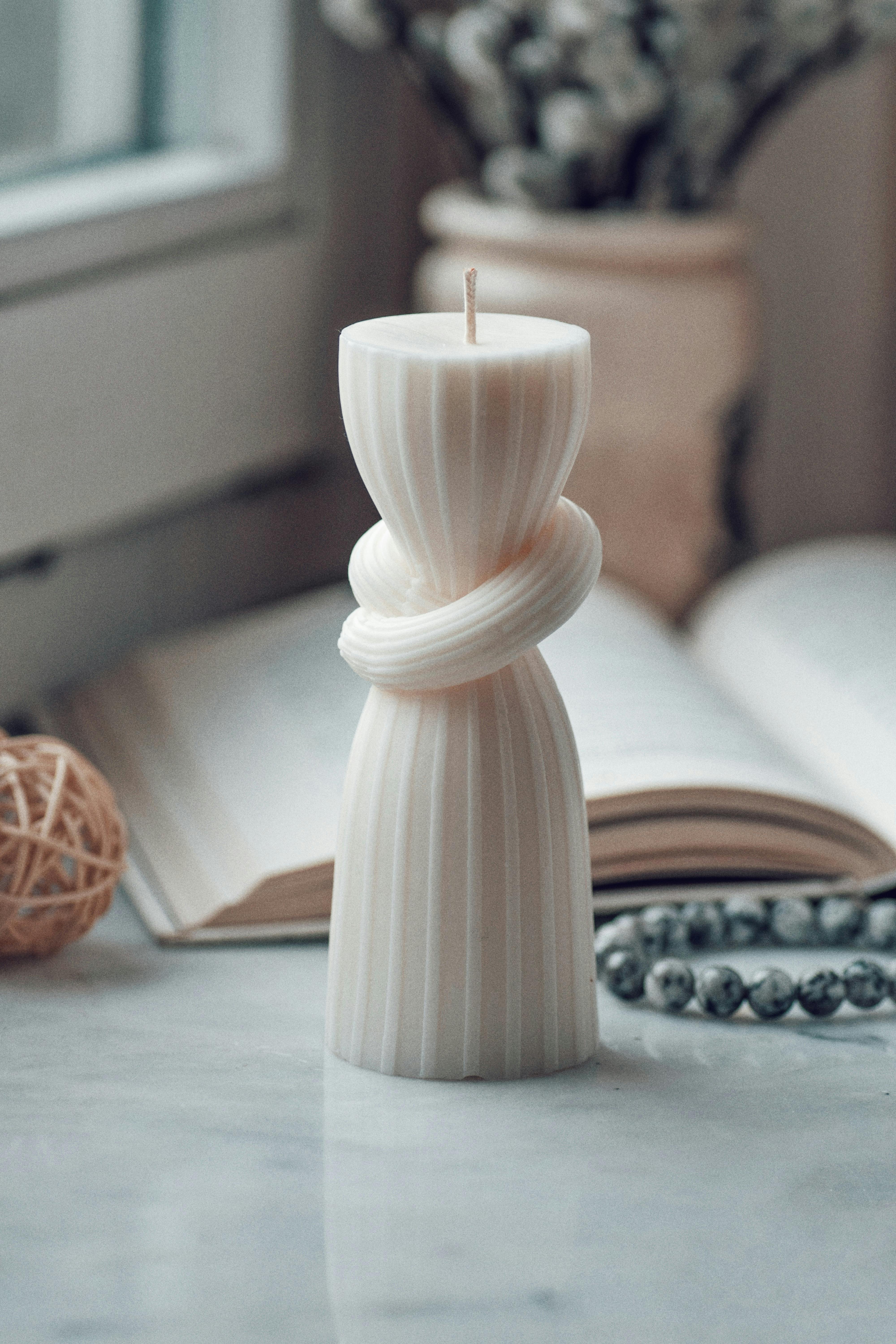 Luxury candle decor on modern shelf