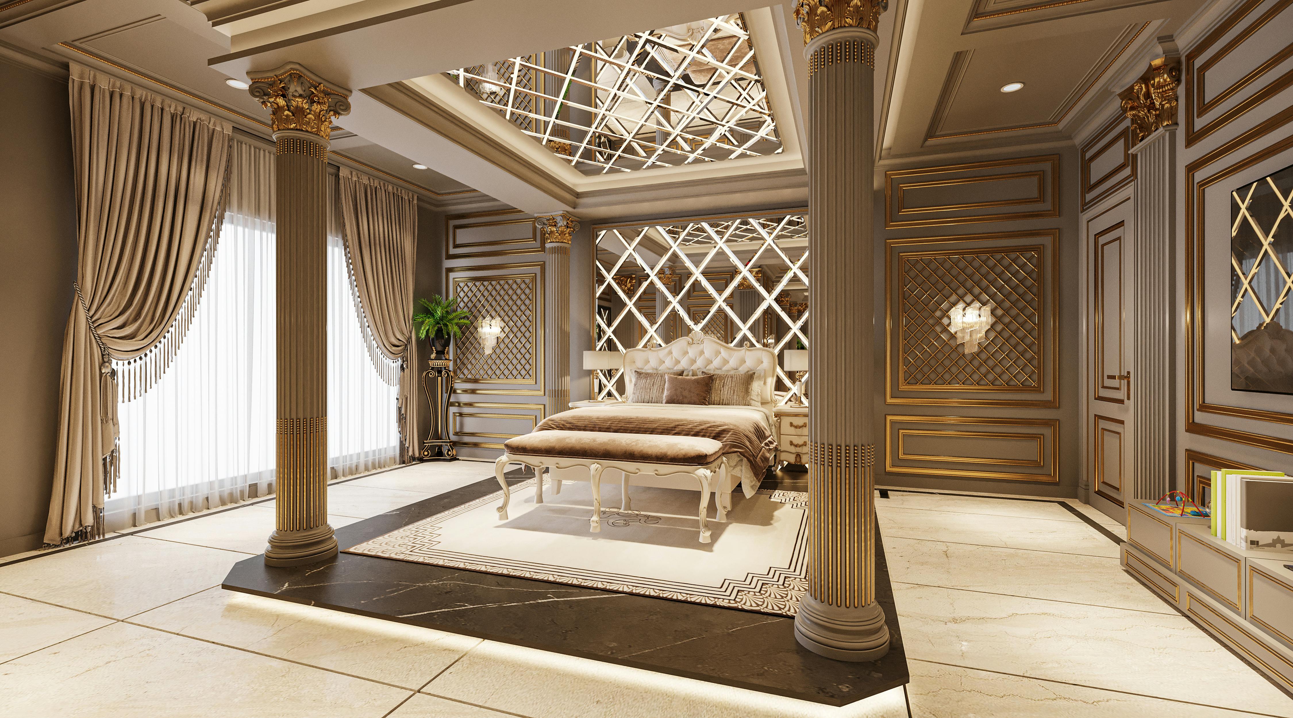 Bedroom decor styled with neutral accents